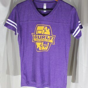 Live and Tell - Surly Brewing Co. Minnesota Vikings colors Football Tee - Size M